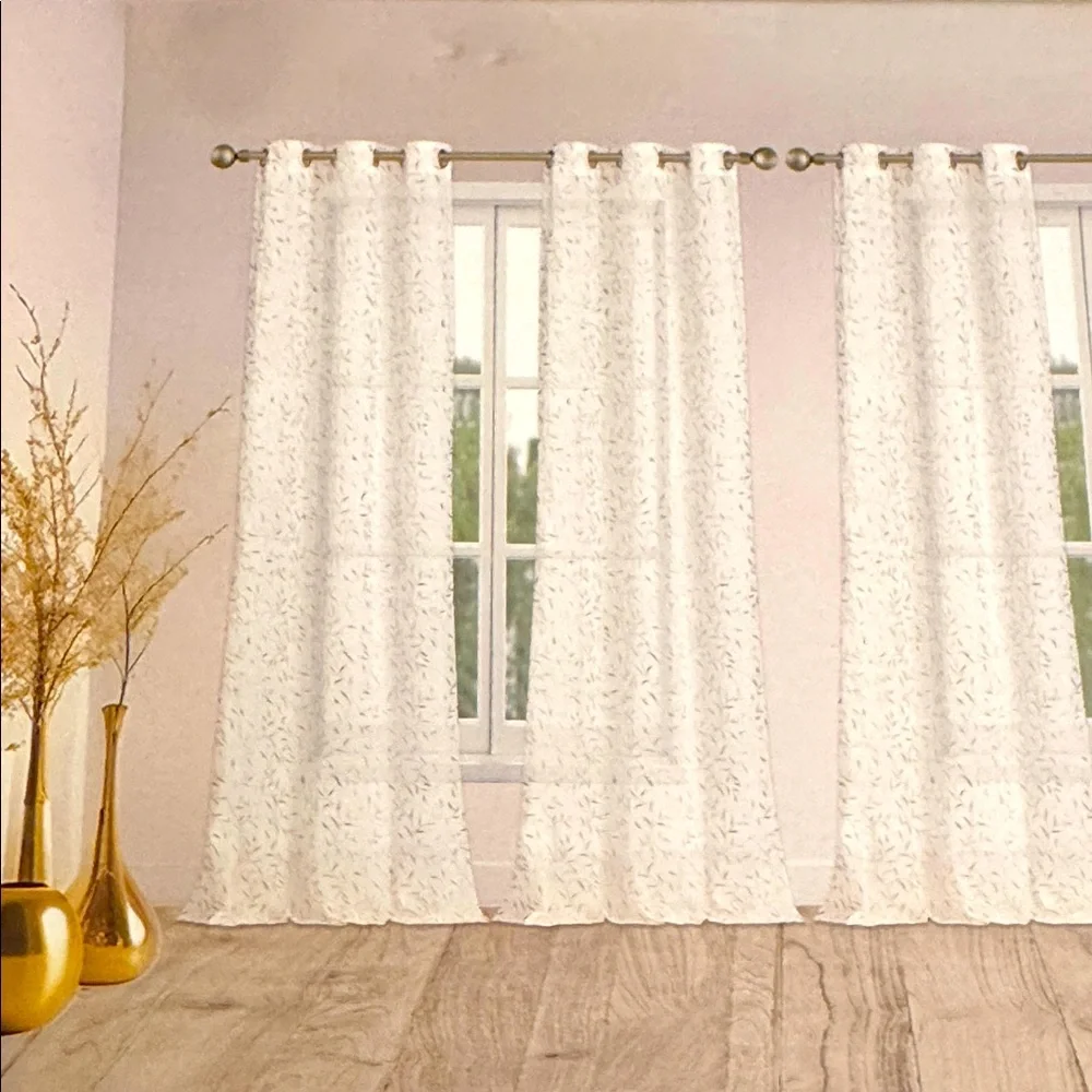 FLORA Collection Extra Long Set Of 4 Grommet Window Panels - 37
